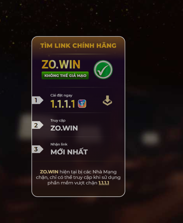 Link v&agrave;o cổng game Zowin chuẩn nhất